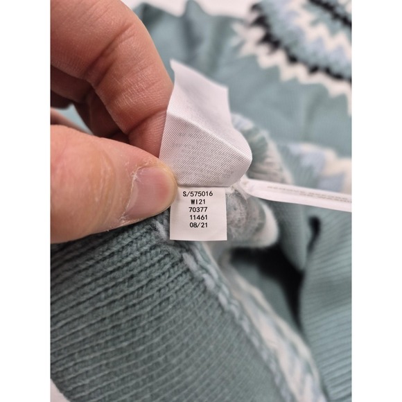 Ann Taylor Sweater Womens XS Green Fair Isle Mock Neck Raglan Pullover - Picture 6 of 12